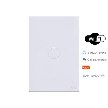 Imagem de Interruptor WiFi Touch Inteligente 1 Botão Alexa Branco Tuya
