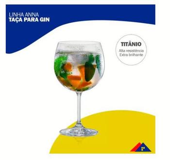 Imagem de Jogo 6 Taças Cristal Bohemia Gin 600ml Titanium Cor:Transparente