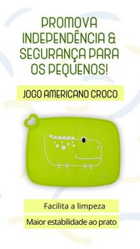 Imagem de Jogo Americano Infantil Em Silicone Croco