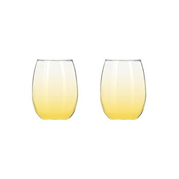 Imagem de Jogo Com 2 Copos Stempless Degrade 430ml Libbey - Amarelo