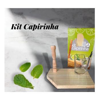 Imagem de Jogo Para Caipirinha 3 Peças Tábua Socador E Copo 