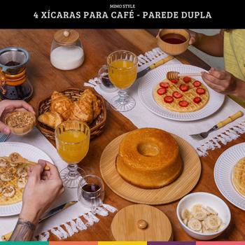 Imagem de Jogo Xícaras 4un 80mL Café Parede Dupla Vidro Borossilicato
