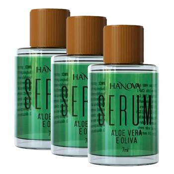 Imagem de Kit 03 Sérum Óleo Capilar Aloe Vera E Oliva Hanova 7ml