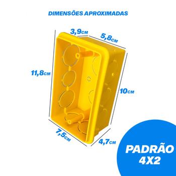 Imagem de Kit 10 Caixa de Luz 4x2 Reforçada Para Tomada e Interruptor Ilumi