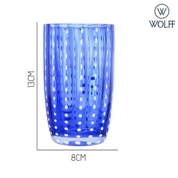 Imagem de Kit 10 Copos Alto de Vidro para Água Sucos e Refrigerante Orquídea Azul 500ml Wolff