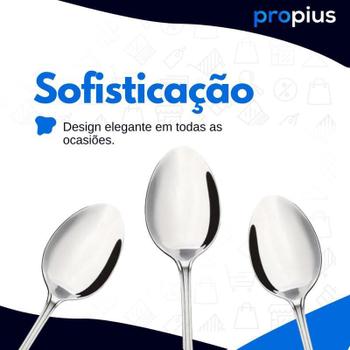 Imagem de Kit 12 Colheres Café Chá Sopa Cozinha Prateada Utensílio