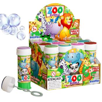 Imagem de Kit 12 Tubos Bolhas de Sabão Zoológico + Expositor Revenda