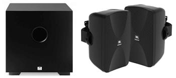 Imagem de Kit 2.1 Caixa JBl Control SA-PRO C-SA6 BLACK + CUBE 8 PRETO