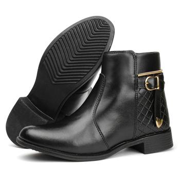 Imagem de Kit 2 Bota Feminina Montaria Plus Size + Coturno Cano Curto