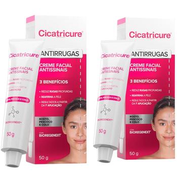 Imagem de Kit 2 Cicatricure Creme Facial Antissinais Antirrugas Antienvelhecimento Linhas de Expressao Facial