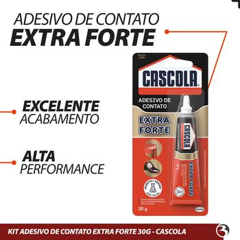 Imagem de Kit 2 Cola Adesivo De Contato Extra Forte 30g S/ Cheiro Sapateiro Marceneiro - CASCOLA