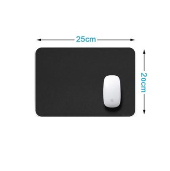 Imagem de Kit 2 Mouse Pad Pequeno 25x20cm Quadrado Preto Slim Premium Em Sintético Impermeável