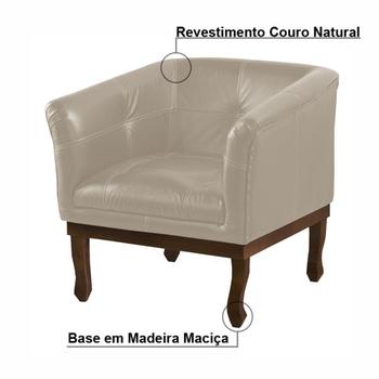 Imagem de Kit 2 Poltronas Decorativa Noah Couro Bege 66 Fosco - Gran Belo