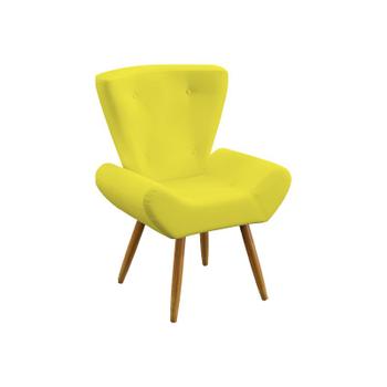 Imagem de Kit 2 Poltronas Decorativas Polaris e Puff Polar Suede Amarelo Aradecor