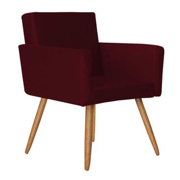 Imagem de Kit 2 Poltronas Nina Decorativa Suede Bordo Kasa Sofá