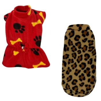 Imagem de Kit 2 Roupas De Inverno Para Cães E Gato Vestido E Capa M