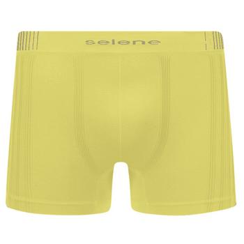 Imagem de Kit 3 Cuecas Boxer Selene Sem Costura Masculino - Preto, Amarelo e Vermelho