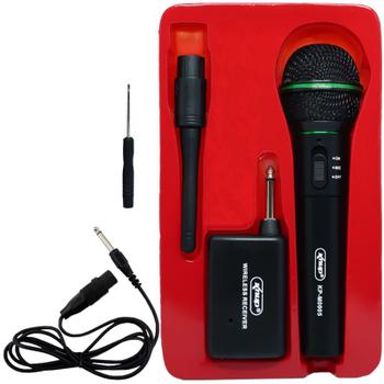 Imagem de Kit 3 Microfones sem Fio Profissional Wireless P10 para Karaokê e Caixa de Som Knup KP-M0005 Preto