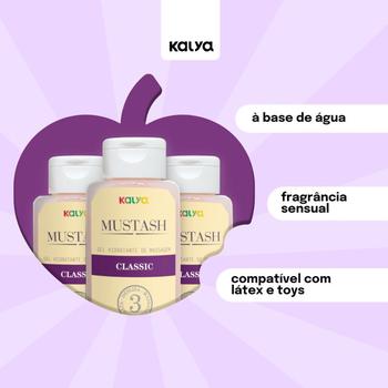 Imagem de Kit 3 Óleos Massagem Sabores E Lubrificante Classic Mustash