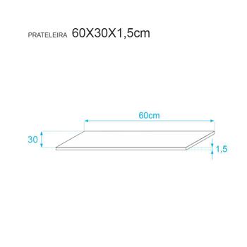 Imagem de Kit 3 Prateleiras 60 x 30cm Branca Com Mão Francesa