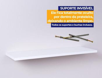 Imagem de Kit 3 Prateleiras Mdf Branca 30Cmx15Cm Suporte Invisível