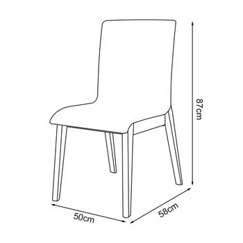 Imagem de Kit 4 Cadeiras de Jantar Diamante Estofada em Tecido Sintético Caramelo Base Madeira Maciça Preto