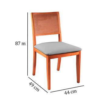 Imagem de Kit 4 Cadeiras de Jantar Estofada Cinza em Veludo Arsa