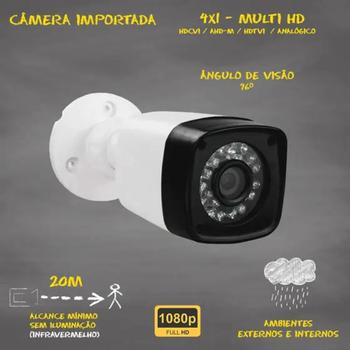 Imagem de Kit 4 Cameras Segurança Bullet Full HD 1080p Visão Noturna 20M IP66 Dvr Hilook 4ch s/hd