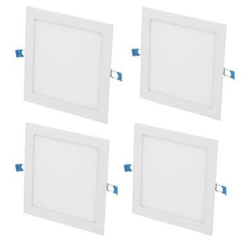 Imagem de Kit 4 Plafon Led Quadrado Embutir 12w 17x17cm Branco Frio