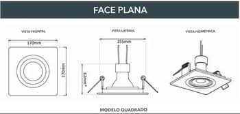 Imagem de KIT 4 Spots Embutir Par30 Quadrado Preto Face Plana - SaveEnergy