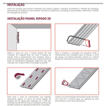 Imagem de Kit 5 Barras Painel Ripado Pvc 3d Relevo Barra 2,70x0,25