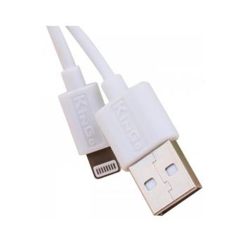 Imagem de Kit 5 Cabos Usb Kingo P/ Iphone 8 Branco 1 mt Rapido Top