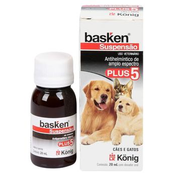 Imagem de Kit 5 VermífugoBasken Susp. Plus 5 Cães e Gatos 20ml- König