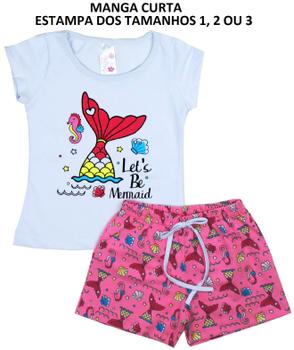 Imagem de Kit 6 Conjunto Infantil Feminino Roupa de Verão Menina