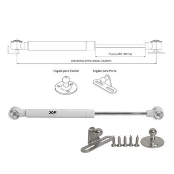 Imagem de Kit 6 Pistão A Gás 245Mm 120N 12Kg Porta Móvel Abre Pra Cima