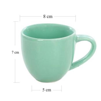 Imagem de Kit 6 Xícaras Em Porcelana Verde 95Ml Jogo De Chá E Café