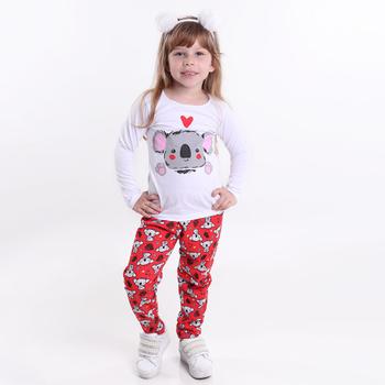 Imagem de Kit 8 Acessorios Infantil De Inverno Menina  4 Blusas Meia Estação + 4 Calças Moleton Estampadas