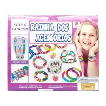 Imagem de Kit Boneca Barbie Busto Para Pentear e Com Acessórios Para Fazer Pulseiras Menina Brinquedo Infantil