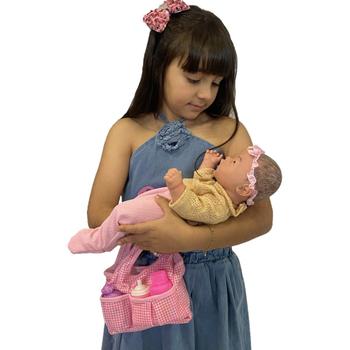 Imagem de Kit Boneca Bebe Reborn Menina + Bolsa Maternidade + Carrinho