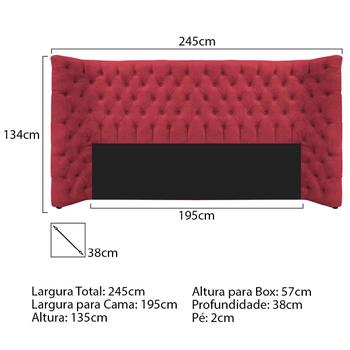 Imagem de Kit Cabeceira e Calçadeira Baú King Everest P02 195 cm para cama Box Suede - Doce Sonho Móveis