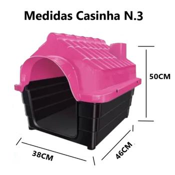 Imagem de Kit Casinha N3 Casa Pet + Caixa de Transporte Cães 12kg Rosa