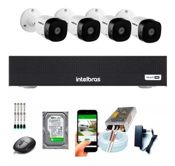 Imagem de Kit Cftv 4 Câmeras Full Hd 1080p 2mp Dvr Intelbras Mhdx 8 Ch