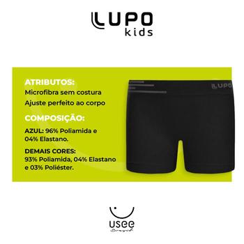 Imagem de Kit com 4 Cuecas Boxer Infantil Microfibra Sem Costura Lupo