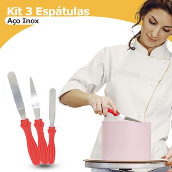 Imagem de Kit Confeiteiro 11 Peças Bicos Nivelador Espátulas Profissional 