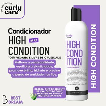 Imagem de Kit Curly Care Shampoo Spume E Condicionador High Condition Limpeza Hidratação Vegano 300ml