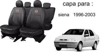 Imagem de Kit de Capas de Couro para Siena 2002 - Couro Impermeável + Chaveiro + Capa de Volante
