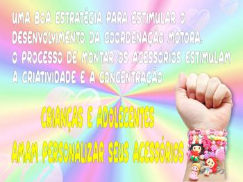 Imagem de kit de fazer pulseiras miçangas infantil