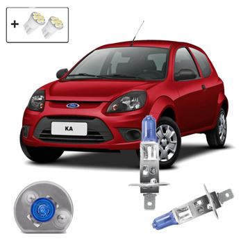 Imagem de Kit de Lâmpadas Halógenas Super Branca Farol Alto H1 para Ford Ka 2008 2009 2010 2011