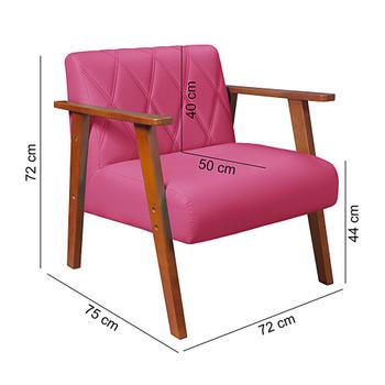 Imagem de Kit Duas Poltronas Madri Material Sintético + Mesa Lateral