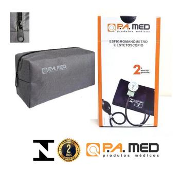 Imagem de Kit Enfermagem Medidor De Pressão Esfigmomanometro + Estetoscópio - PAMED - Garantia De 2 Anos